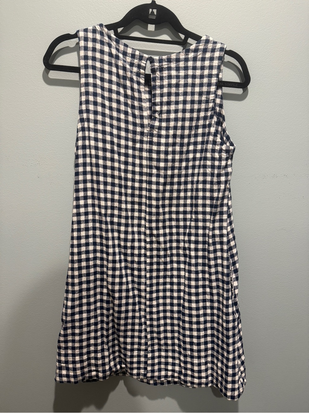 Old Navy Navy and White Gingham Sleeveless Shift Dress - Picture 2 of 3